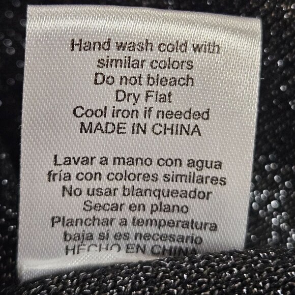 On Twelfth Womens Size L Black Silver Glitter Open Front Cardigan Sweater - Picture 6 of 9